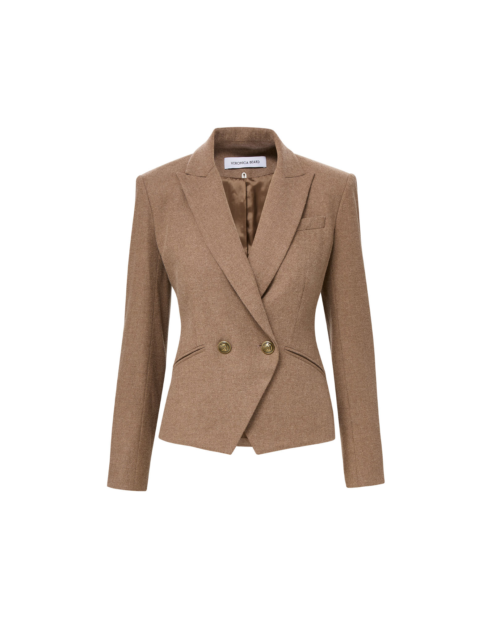 Rickie Cropped Dickey Jacket in Lichen Beige Melange Veronica Beard