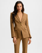 Veronica Beard Izara Wool Dickey Jacket - Dark Acorn