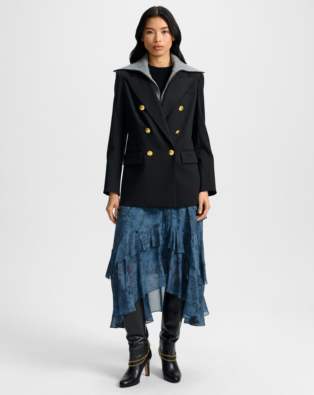 Veronica Beard Rhys Wool Dickey Jacket - Black