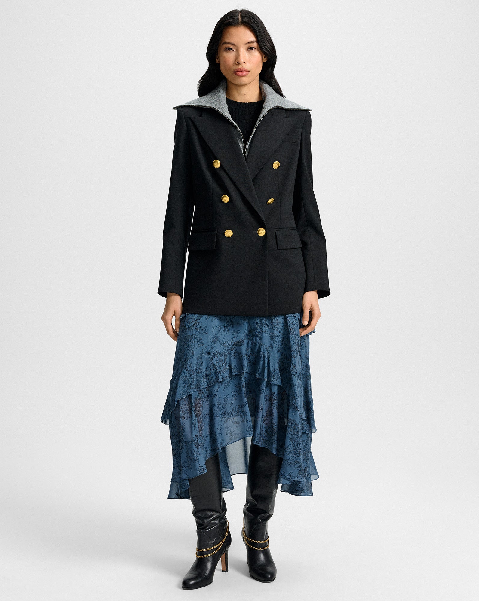 Veronica Beard Rhys Wool Dickey Jacket - Black