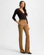 Veronica Beard Gracie Belted Flare Pant - Dark Acorn
