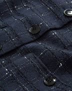 Veronica Beard Andrea Tweed Jacket - Navy/Off-White