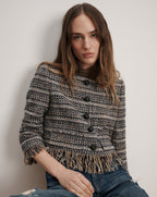 Veronica Beard Lyons Fringe Jacket - Navy Multi