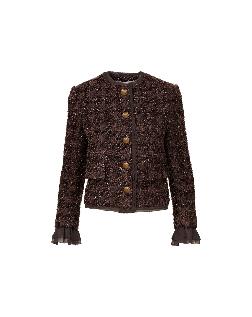 Veronica Beard Audrina Metallic Tweed Jacket - Dark Currant