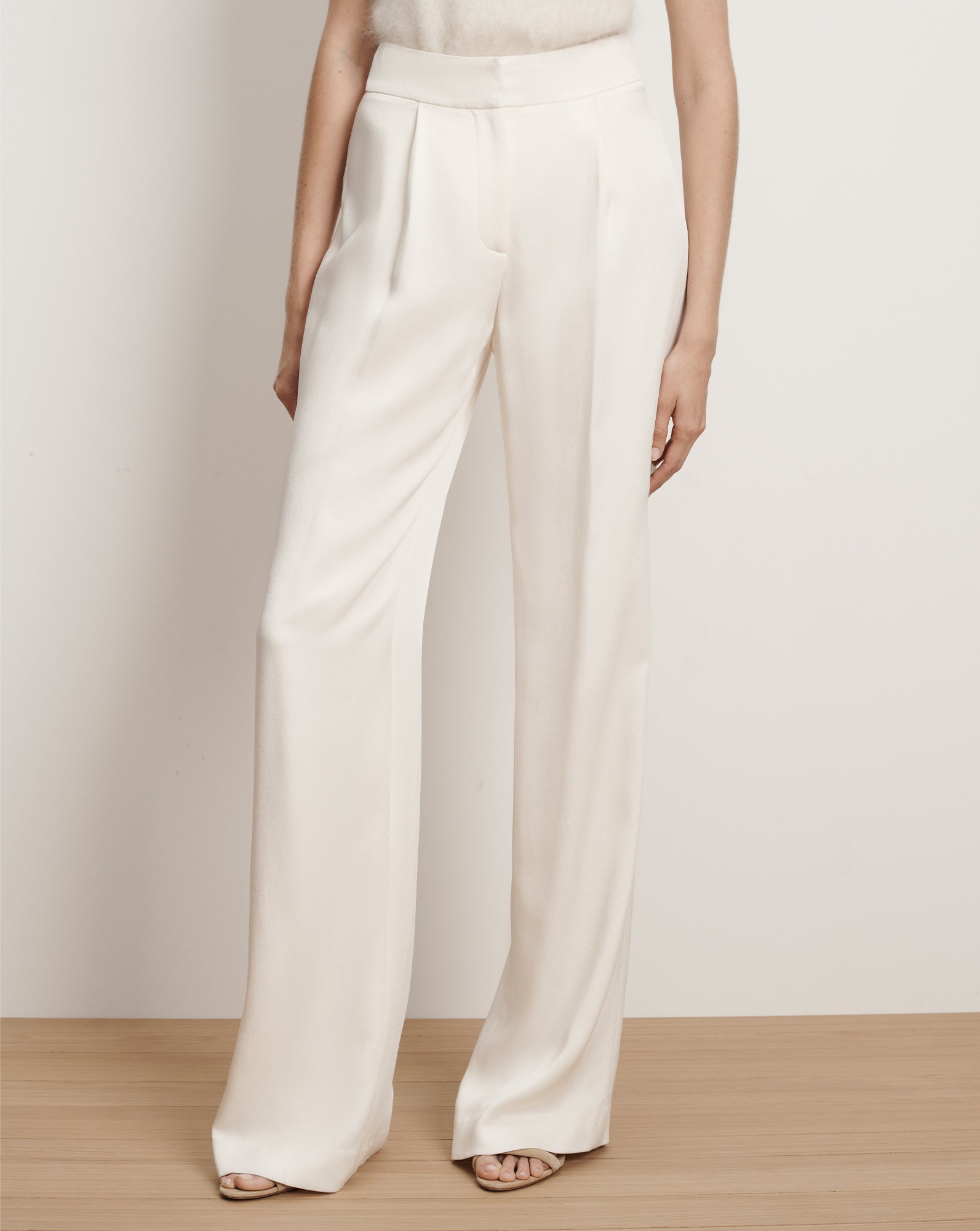Veronica Beard Robinne Wide-Leg Pant - Dove White