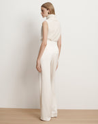 Veronica Beard Robinne Wide-Leg Pant - Dove White
