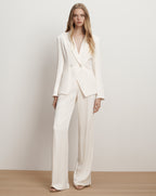 Veronica Beard Robinne Wide-Leg Pant - Dove White