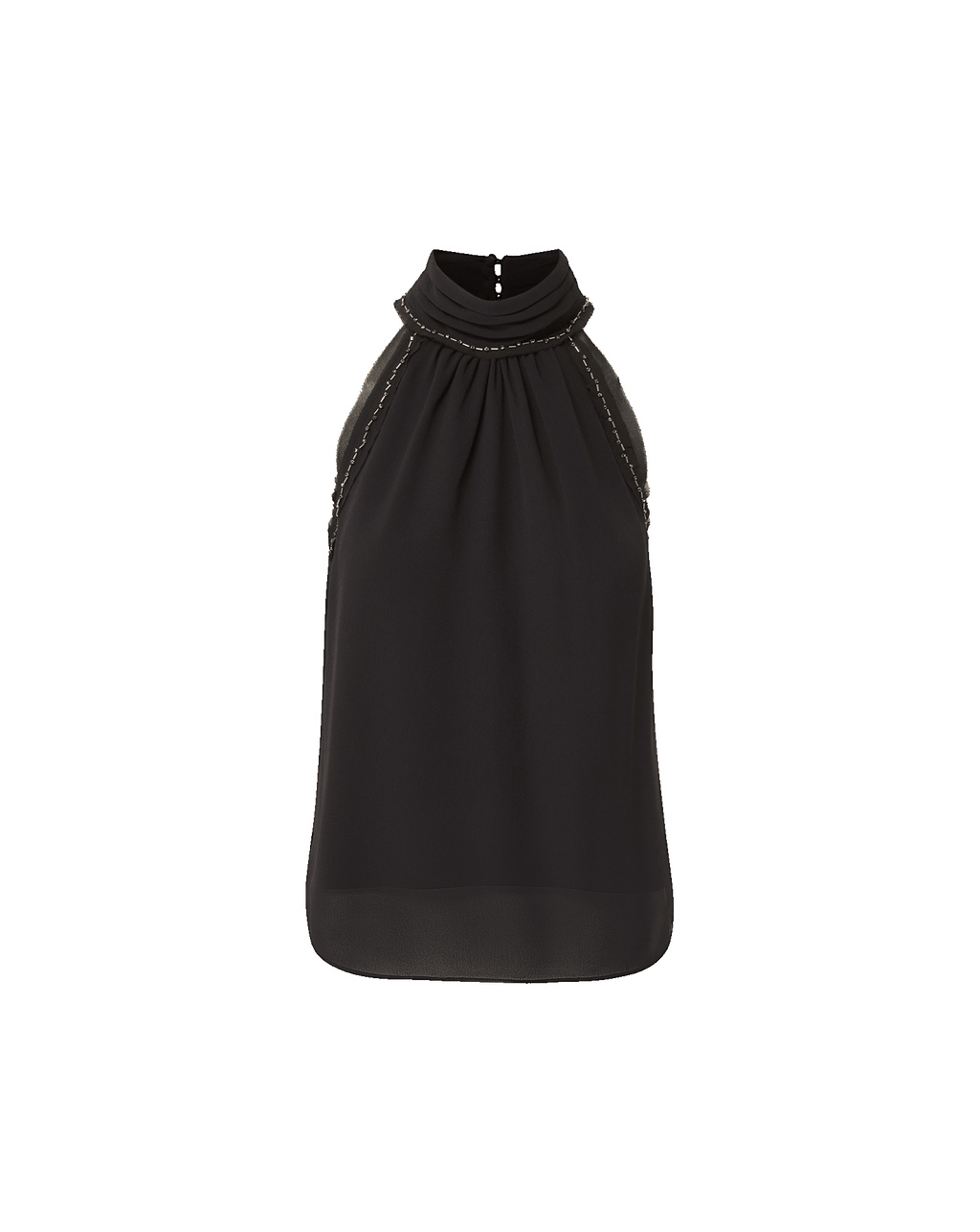 Veronica Beard Tanisha Silk Halter Top - Black
