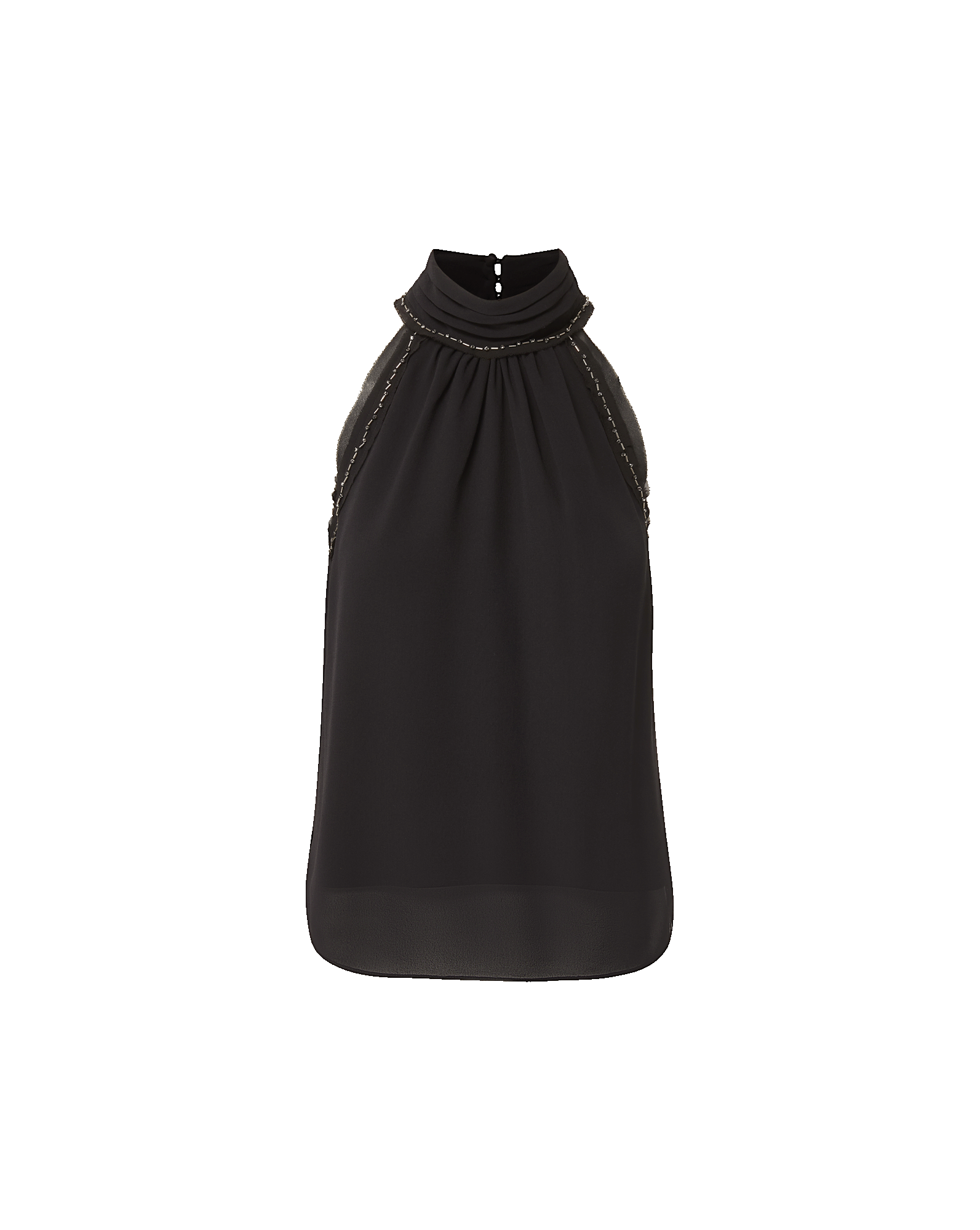 Veronica Beard Tanisha Silk Halter Top - Black