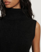 Veronica Beard Mazzy Brushed Cashmere Sleeveless Sweater - Black