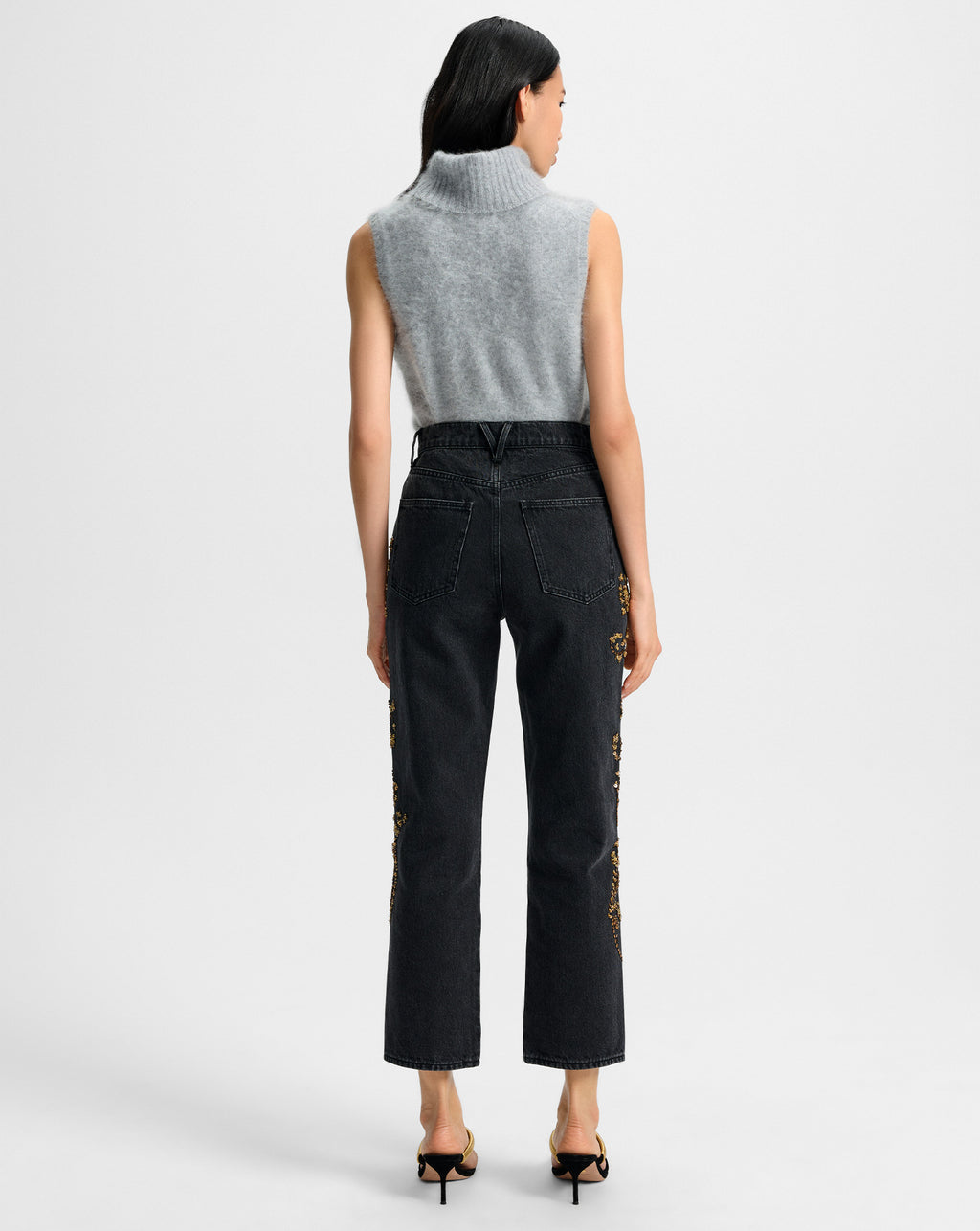 Veronica Beard Mazzy Brushed Cashmere Sleeveless Sweater - Heather Grey