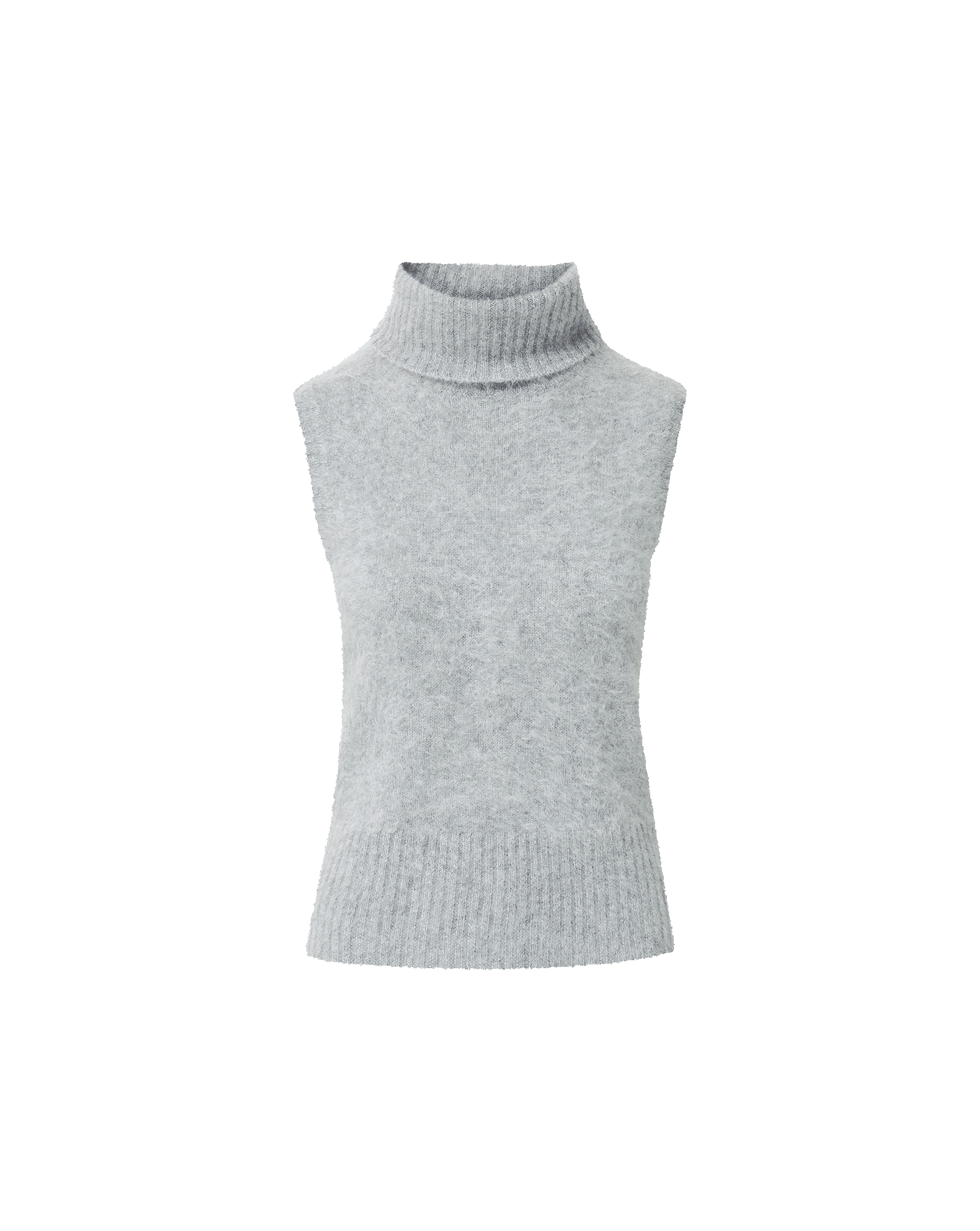 Veronica Beard Mazzy Brushed Cashmere Sleeveless Sweater Heather Grey