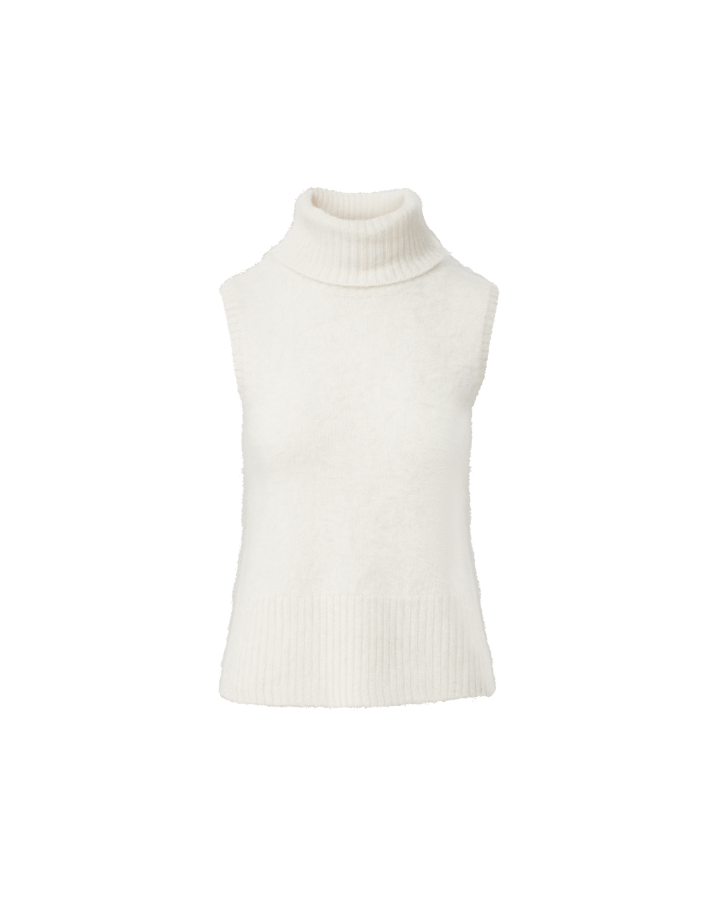 Veronica Beard Mazzy Brushed Cashmere Sleeveless Sweater Ivory