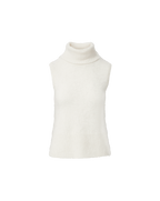 Veronica Beard Mazzy Brushed Cashmere Sleeveless Sweater Ivory
