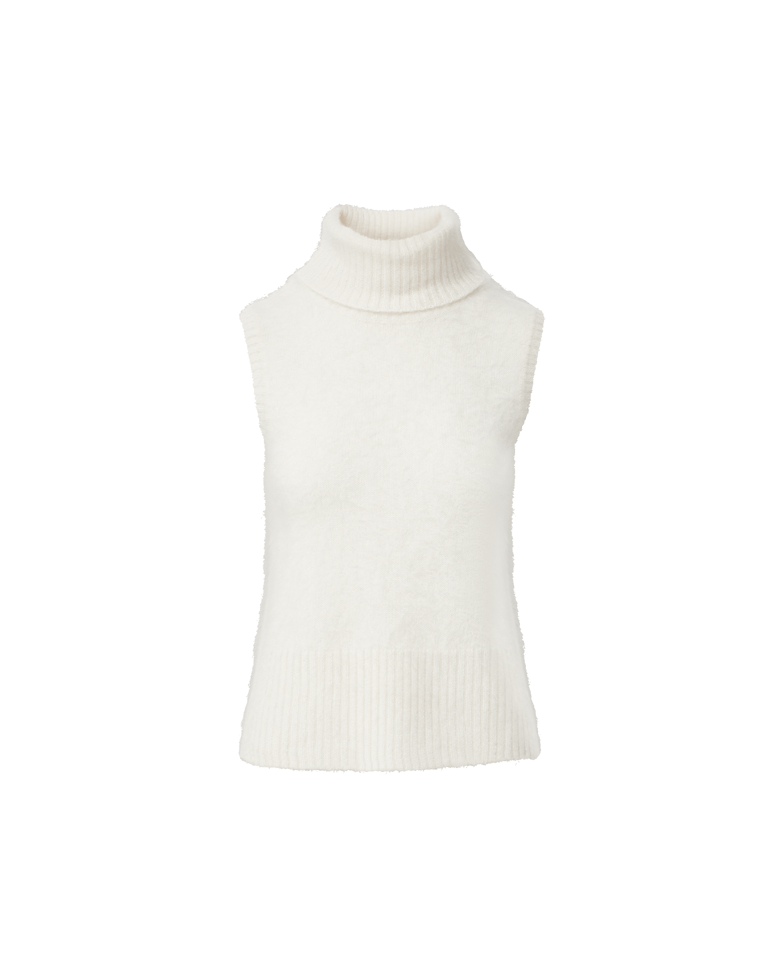 Mazzy Brushed Cashmere Sleeveless Sweater in Ivory | Veronica Beard