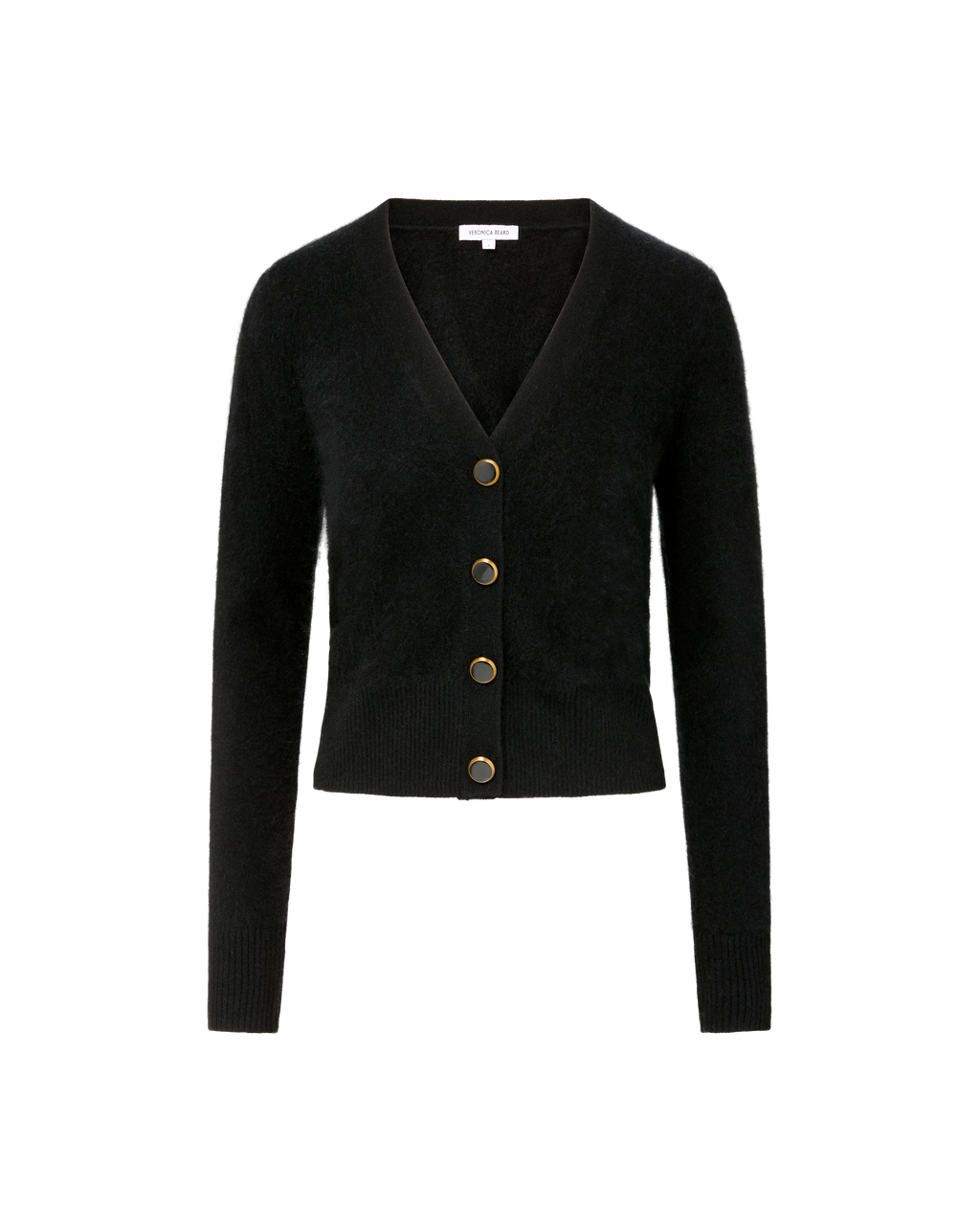 Veronica Beard Solene Brushed Cashmere Cardigan - Black