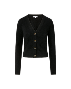 Veronica Beard Solene Brushed Cashmere Cardigan - Black