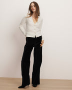 Veronica Beard Solene Brushed Cashmere Cardigan - Ivory