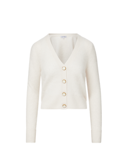 Veronica Beard Solene Brushed Cashmere Cardigan Ivory