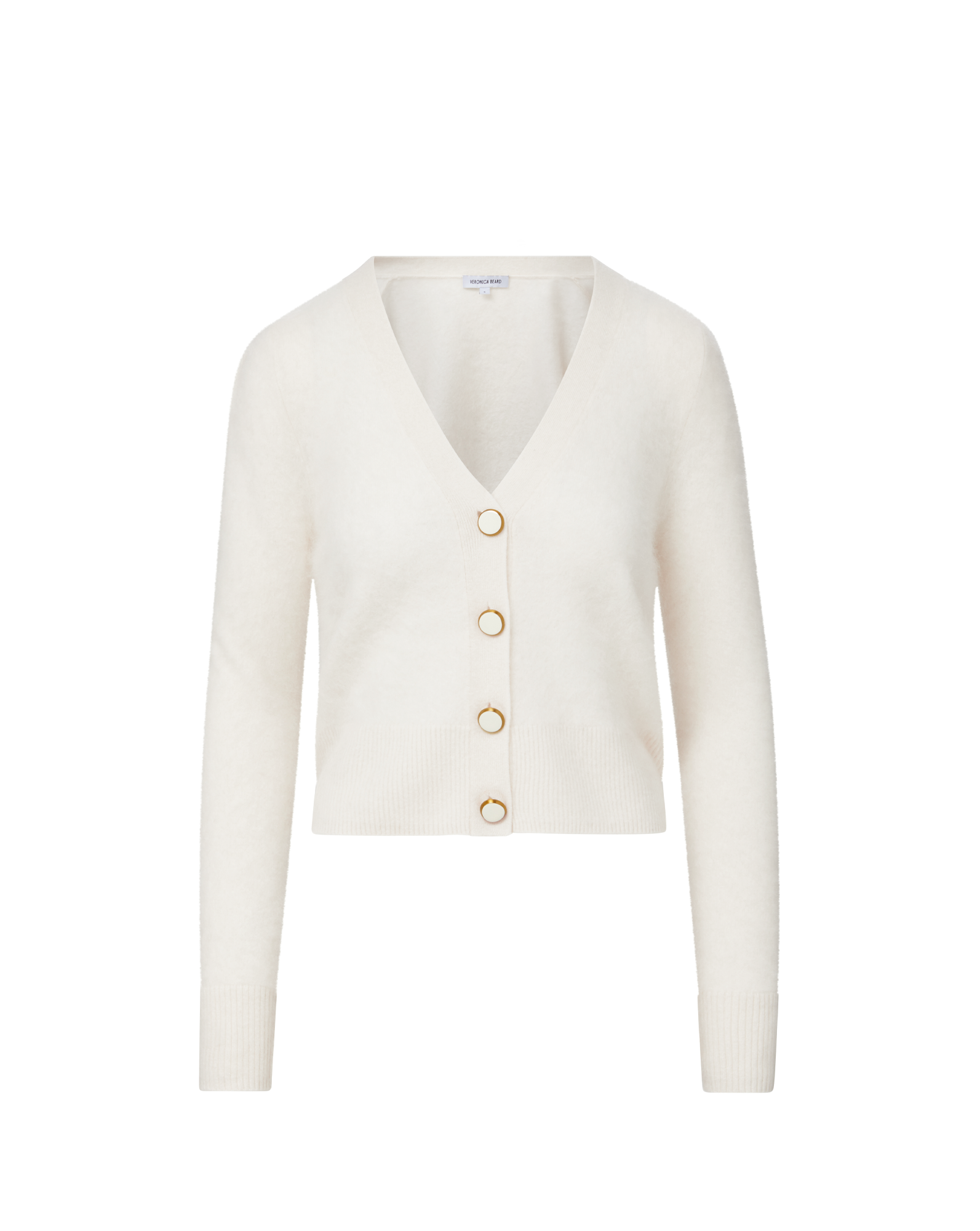 Solene Brushed Cashmere Cardigan in Ivory | Veronica Beard