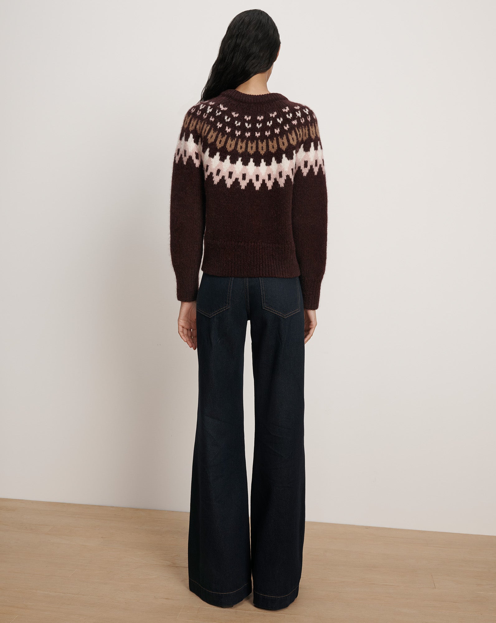ニット/セーター Heart Fair Isle Knit Pullover espresso/F KJP Women's Heartwarmer Fair Isle Crewneck Sweater in Red/White