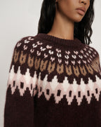 Veronica Beard Anne Fair Isle Sweater - Raisin Multi