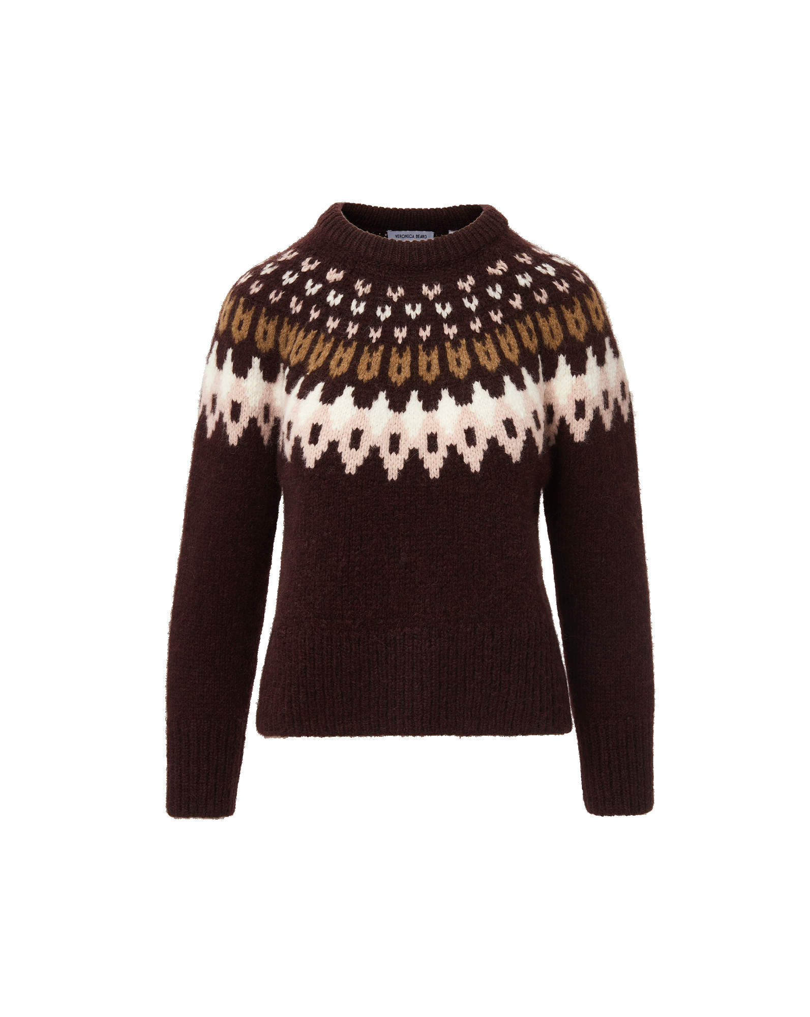 Veronica Beard Anne Fair Isle Sweater Raisin Multi