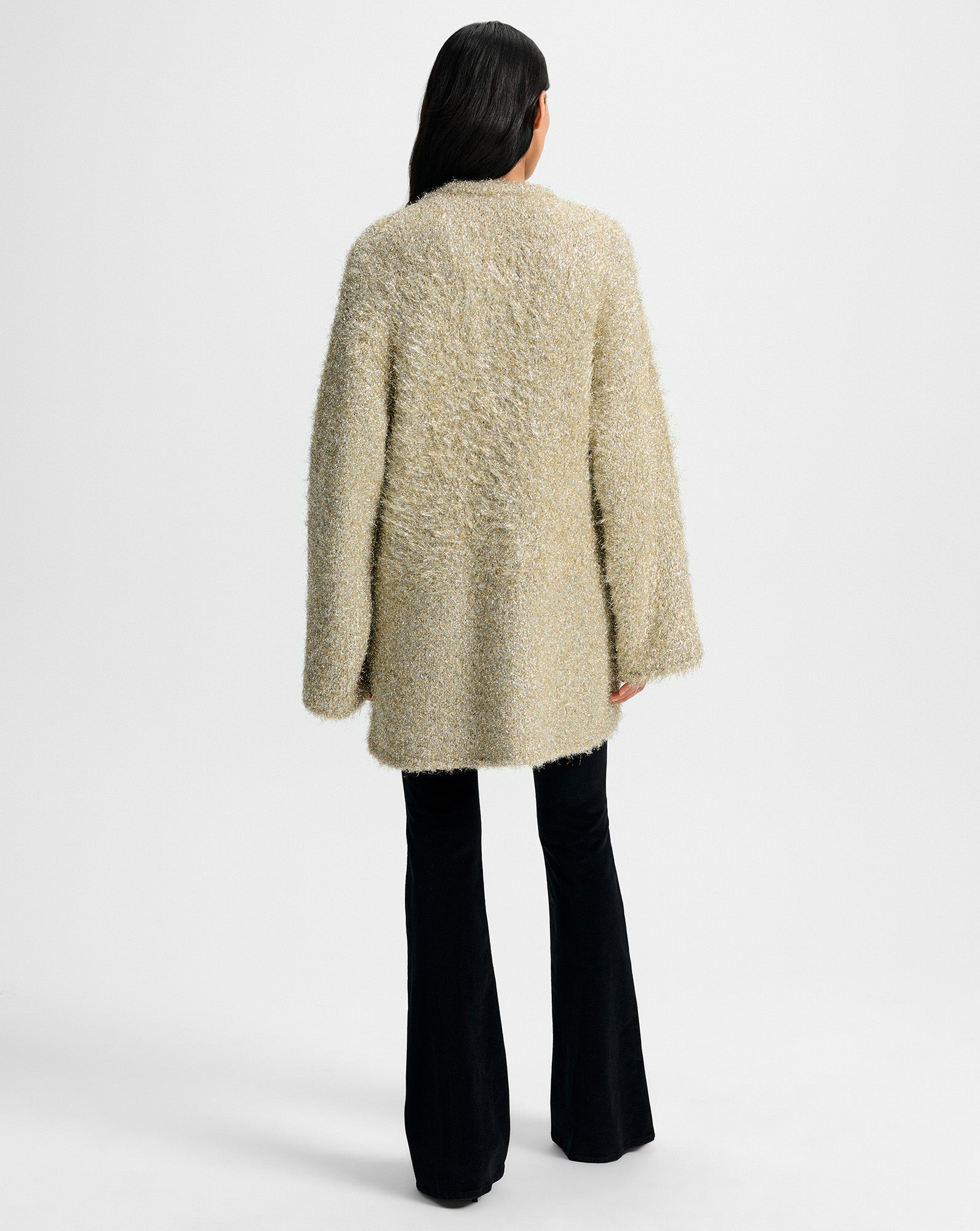 Rozan Metallic Knit Jacket in Gold | Veronica Beard