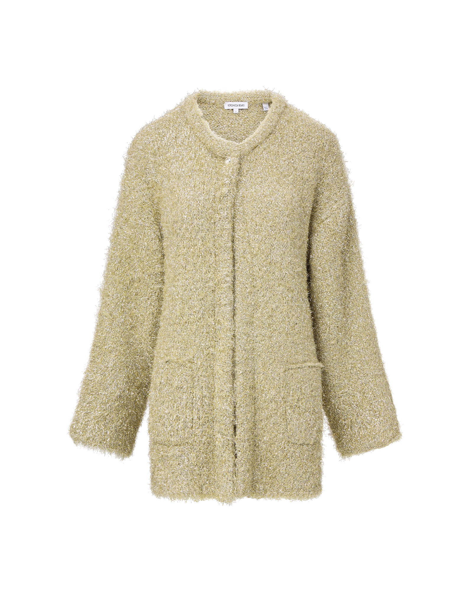 Sheller 新品Gold Button Knit Jacket Rozan Metallic Knit Jacket in Gold | Veronica Beard