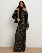 Veronica Beard Danika Shearling Jacket - Shiny Black