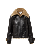 Veronica Beard Danika Shearling Jacket Shiny Black