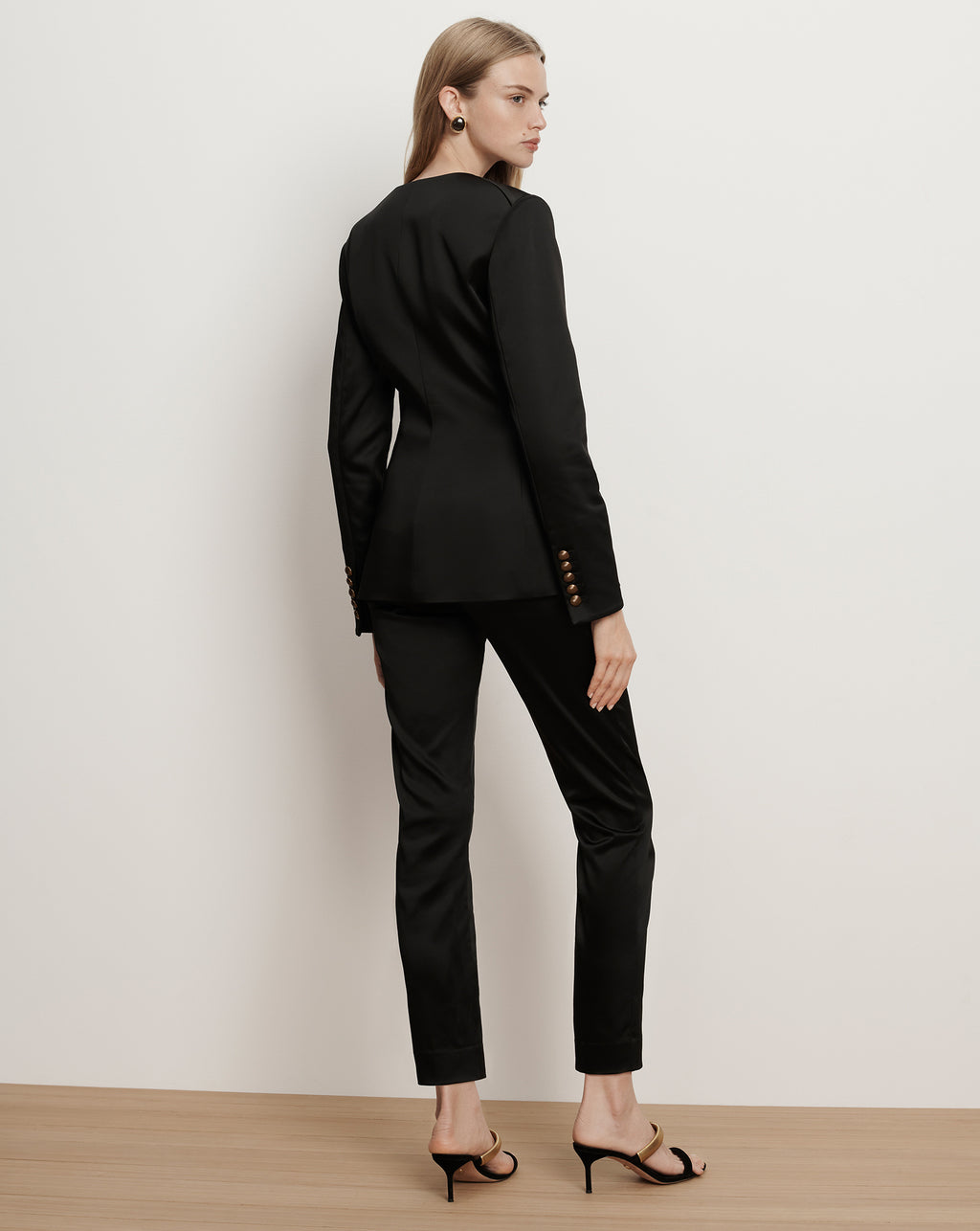 Veronica Beard Cynthia Satin Tailored Jacket - Black