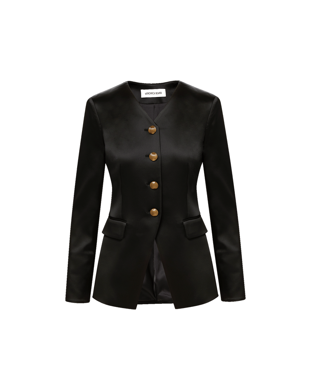Veronica Beard Cynthia Satin Tailored Jacket - Black