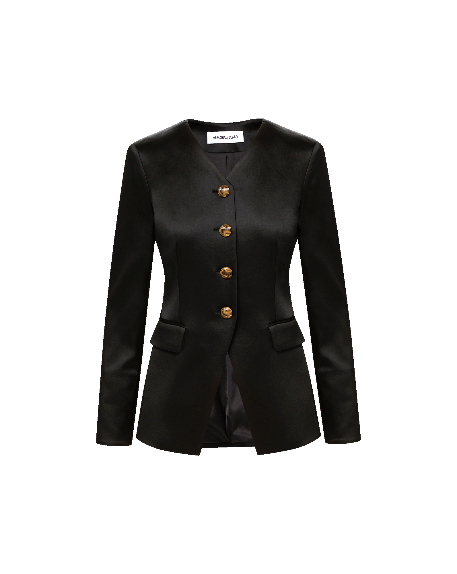 Veronica Beard Cynthia Satin Tailored Jacket - Black
