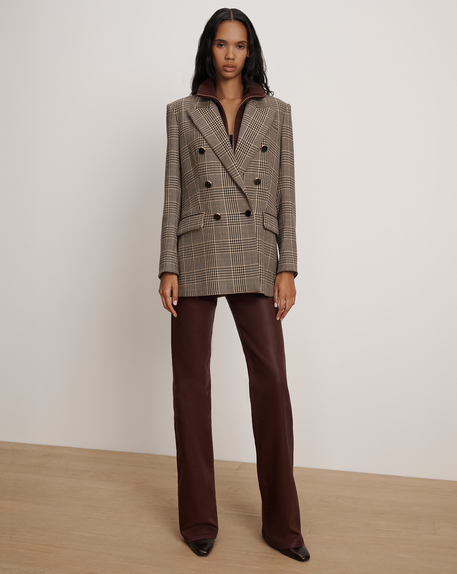 Veronica Beard Rhys Houndstooth Dickey Jacket - Black Multi