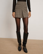Veronica Beard Pavaline Houndstooth Mini Skirt - Black Multi
