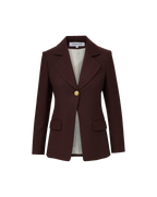 Veronica Beard Kessler Wool-Blend Dickey Jacket - Dark Currant Melange