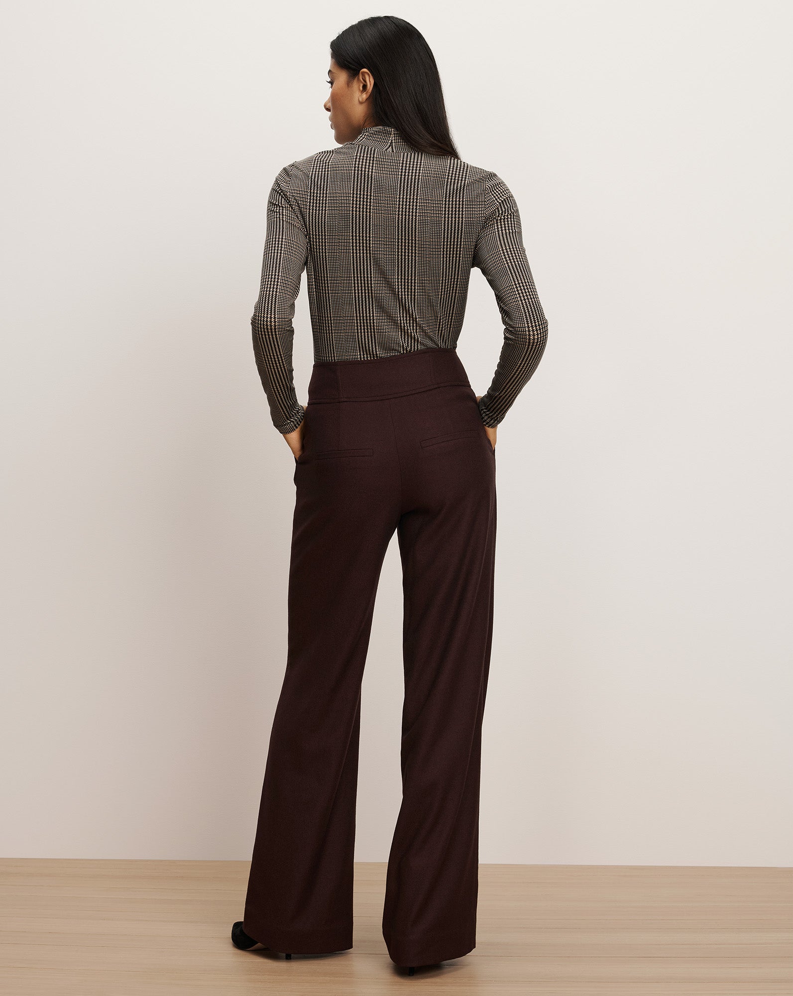 Veronica Beard Giovanna Wide-Leg Pant - Dark Currant Melange
