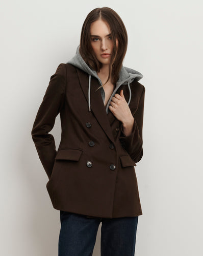 Veronica Beard Ellette Cashmere Dickey Jacket - Dark Chocolate