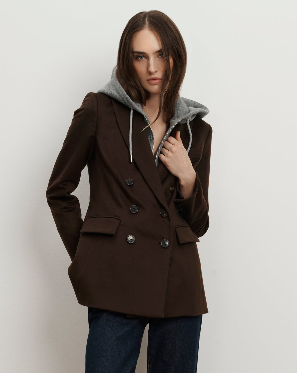 Veronica Beard Ellette Cashmere Dickey Jacket - Dark Chocolate