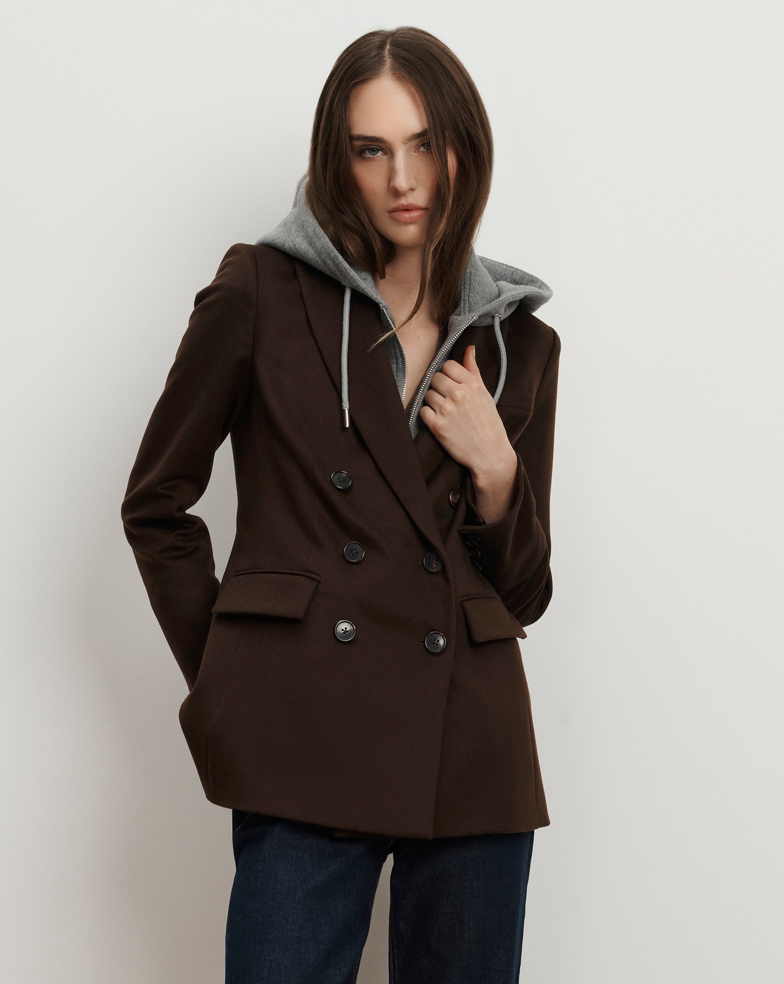Veronica Beard Ellette Cashmere Dickey Jacket - Dark Chocolate