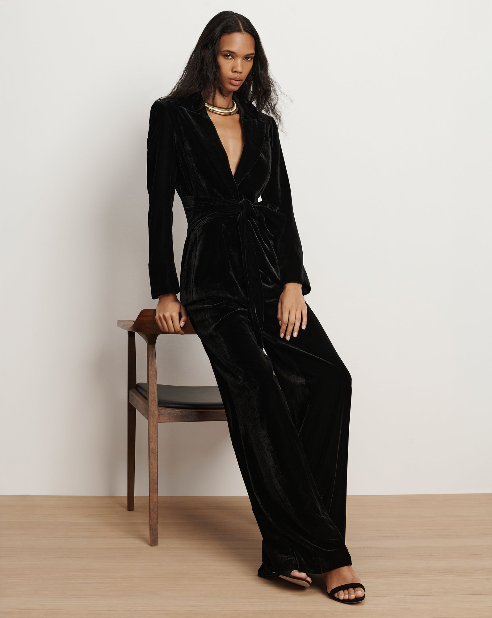 Issel Velvet Blazer in Black | Veronica Beard