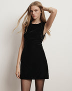 Veronica Beard Svetlana Velvet Mini Dress - Black