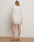 Veronica Beard Amberg Lace Mini Dress - Dove White