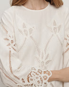 Veronica Beard Amberg Lace Mini Dress - Dove White