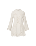 Veronica Beard Amberg Lace Mini Dress - Dove White