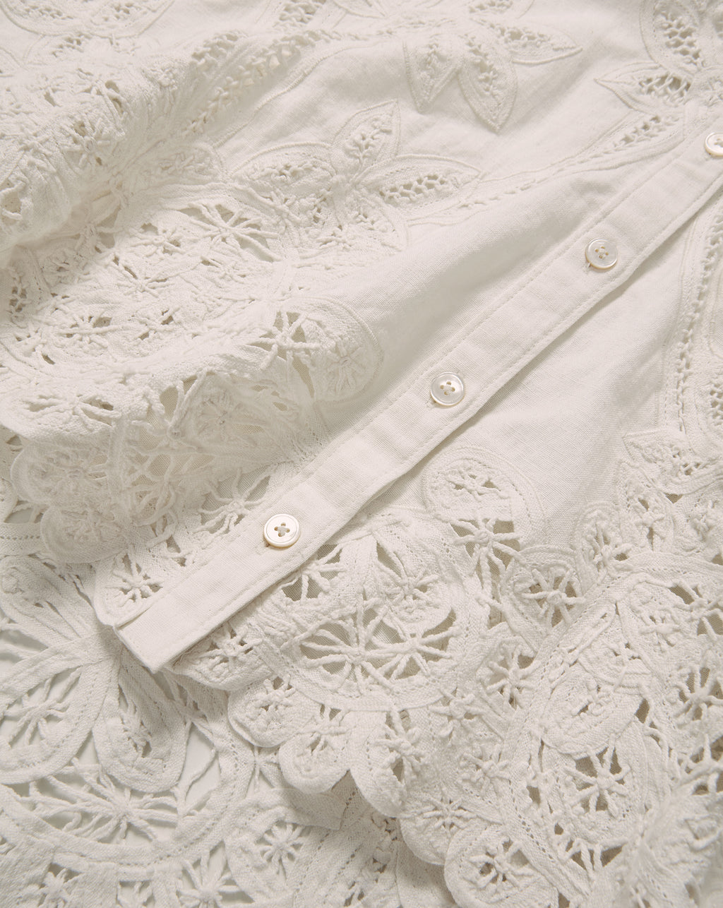 Veronica Beard Aderes Eyelet Button-Down Shirt - Dove White