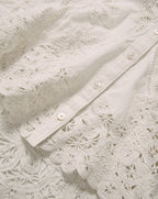 Veronica Beard Aderes Eyelet Button-Down Shirt - Dove White