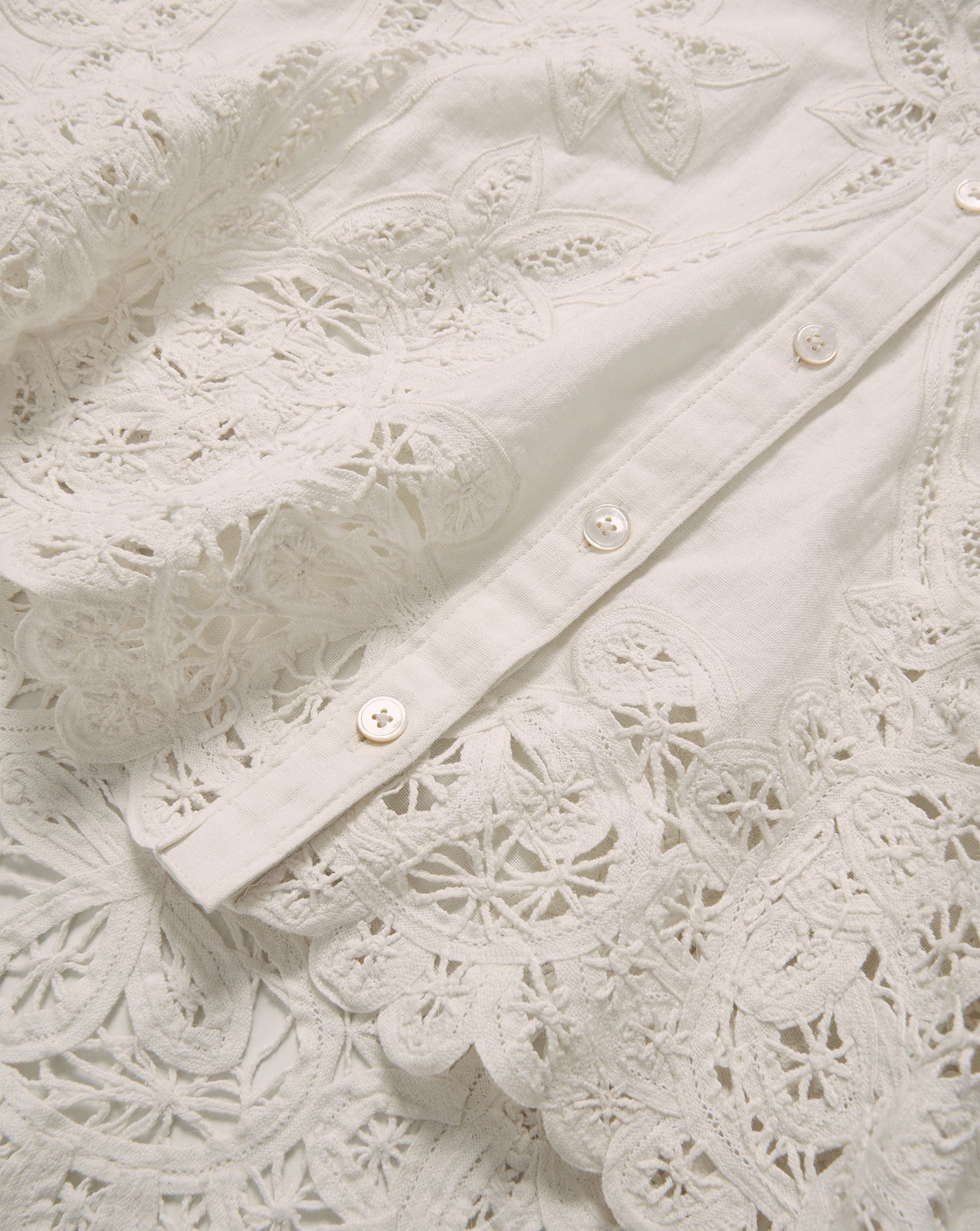Veronica Beard Aderes Eyelet Button-Down Shirt - Dove White