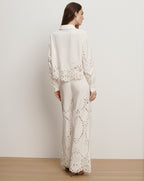 Veronica Beard Aderes Eyelet Button-Down Shirt - Dove White
